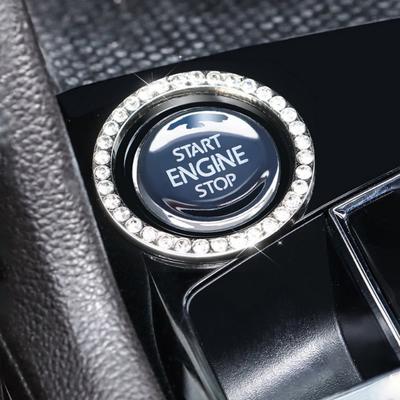 Car Engine Start Stop Button Ring - Artificial Diamond Car Interior Decor Accessories