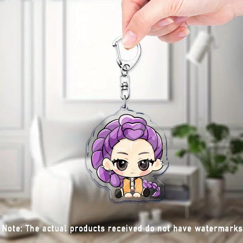 

K-Pop Охотники на демонов Каваи Зои Руми Мира Саджа Мальчики Суперзвезда Акриловый брелок Unters HUNTR/X Детский брелок Huntr-X Подвеска для сумки