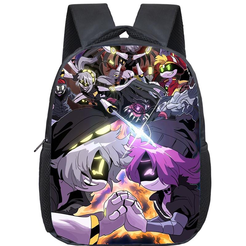 Cartoon Mord Drohnen Rucksack für Jungen Mädchen Uzi und N Aufdruck Schultasche 12 Zoll Kindergarten Kleinkind Schultaschen Kinderrucksack