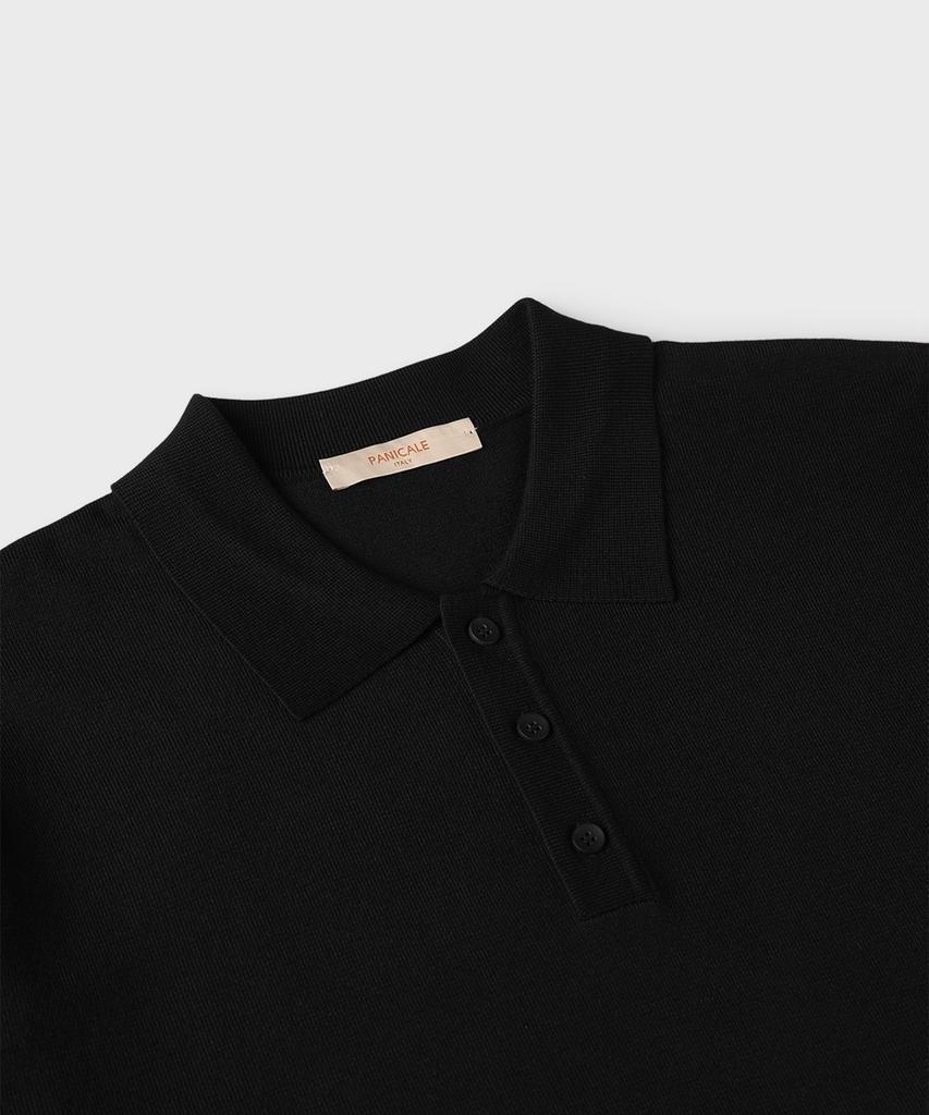 PANICALE Black Viscose Blend Polo Knit