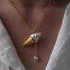 Cone Ice Cream Necklace, Fresh And Sweet Versatile Pearl Necklace, Simple Collarbone, Daily Matching For Women