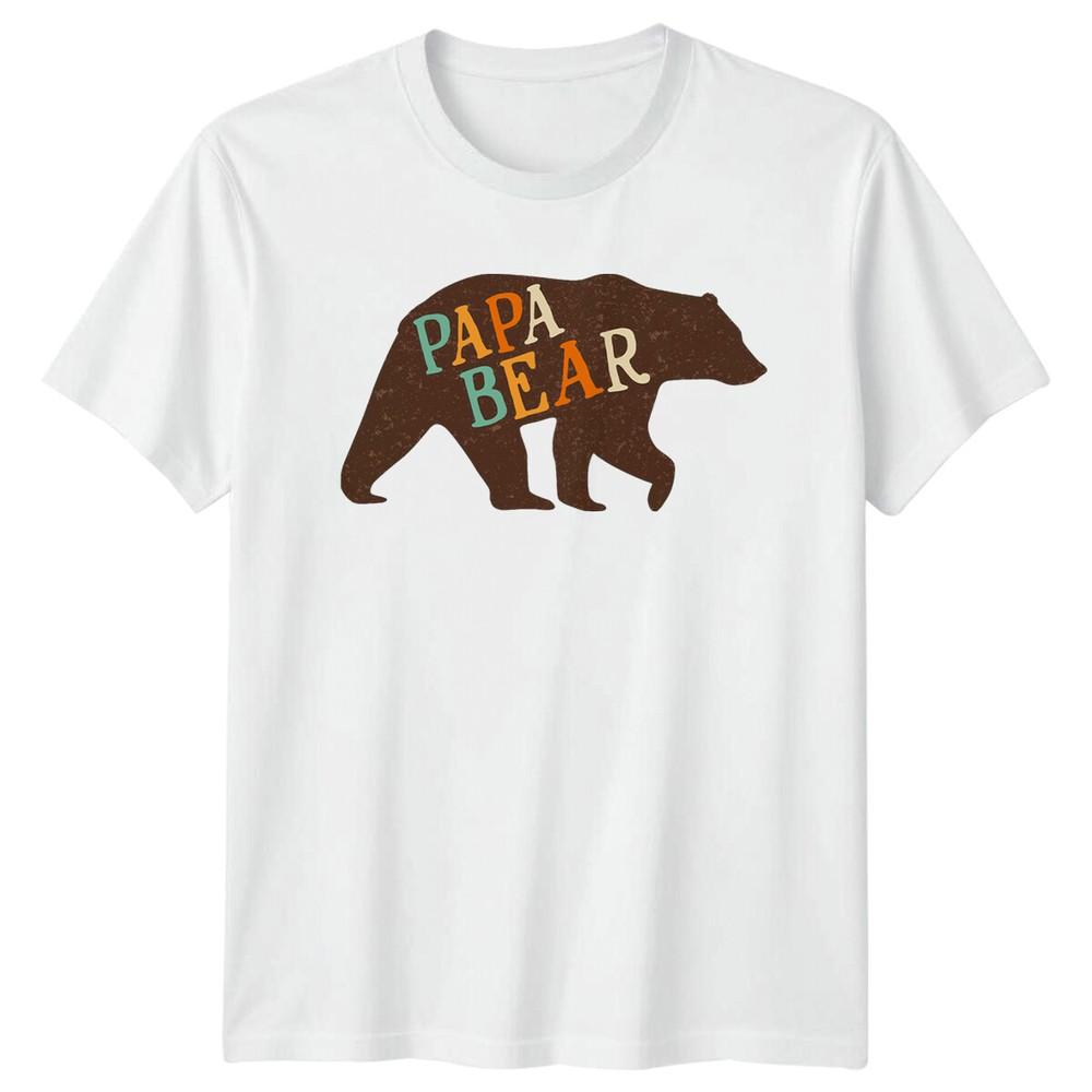 Papa Bear Walking Bear Graphic Fathers Day TShirt S