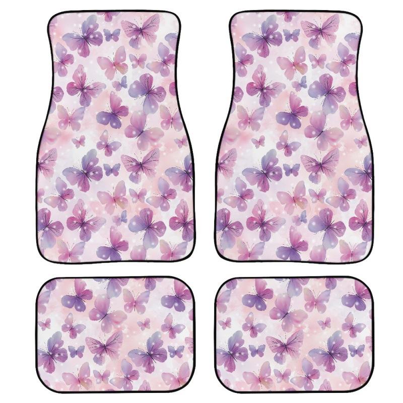 Butterfly Full Print Car Floor Mat Four-Piece Floor Mat Car Truck Universal
