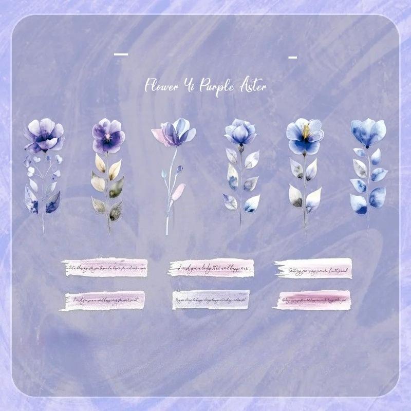 12 listů INS Rostlina Květina Scrapbookingové materiály PET Samolepkový balíček Junk Journal Koláž Dekorativní Estetické Papírnictví Samolepky