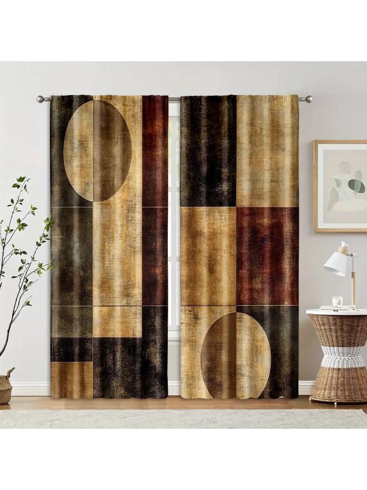 

2pcs Popular Curtains print Contemporary Abstract Black and White Versatile Polyester Fabric (without rod) Stuff Clearance 100*130 Rod Pocket 1pcs