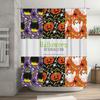 Halloween Muster Duschvorhang Set Für Badezimmer Dekoration Waschbarer Polyesterstoff Mit Spukhaus Geist Design In Multip