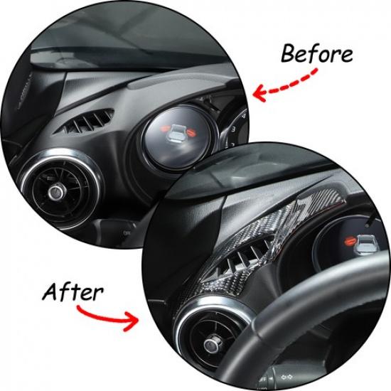 Carbon Fiber Dashboard trument Cover Plate Sticker For Mazda MX-5 Miata 16-23