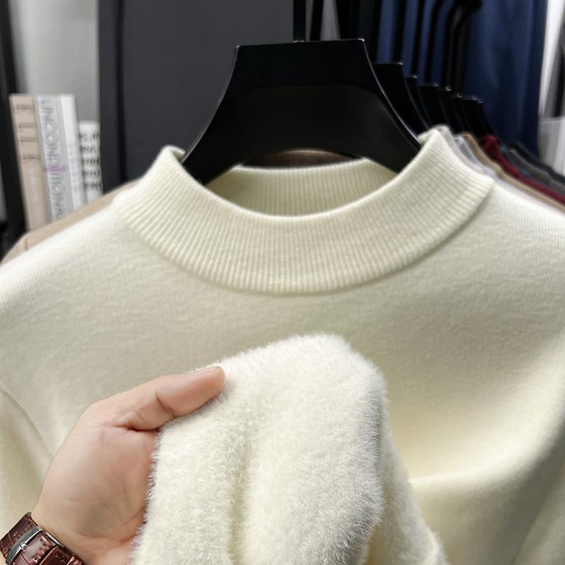 Men's Half High Collar Thicken Knitwear Winter Arrival Warm Anti Pilling Sweater Fashion Menswear
