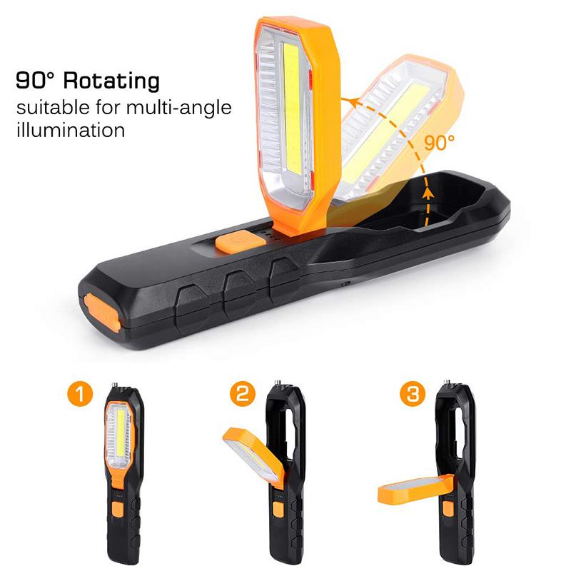 Portable COB LED Work Light Car Garage Mechanic Lamp USB Rechargeable Torch Outdoor Camping Emergency Light Warning Light