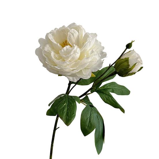 Artificial Peony Flower Faux Silk Peony Bouquet with 1 Bud Fake Floral Arrangement for Farmhouse Home Wedding Table Centerpiece