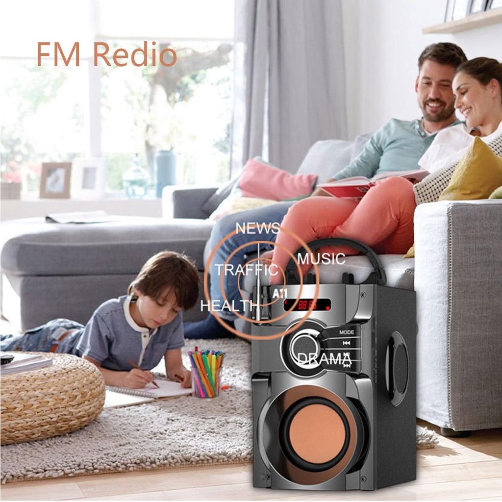 A11 USB Portable Bluetooth Speaker Wireless Stereo Subwoofer Bass Speakers Music Center Support FM Radio TF AUX Remote Control DC 5V