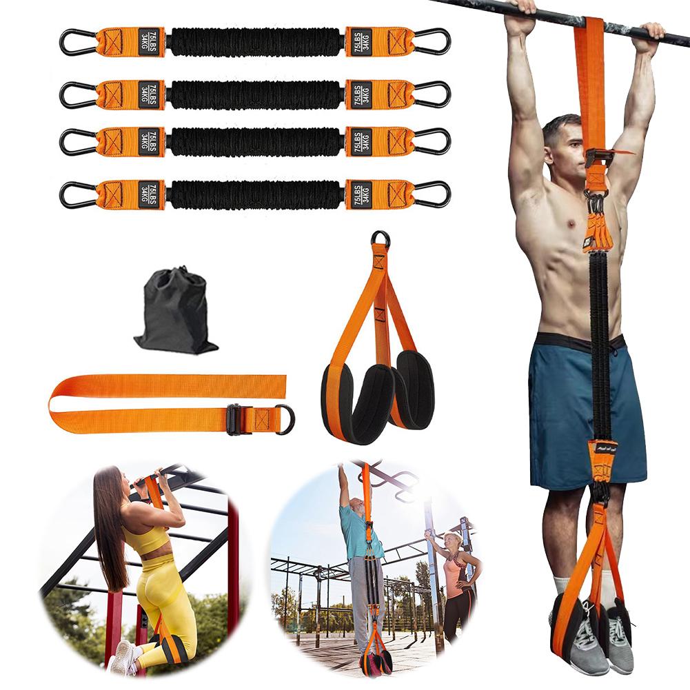 Yoga Pilates Stick Resistance Bands Set Portable Pilates Bar Full-Body Workout Kit Home Gym Strength Training Exercise Equipment