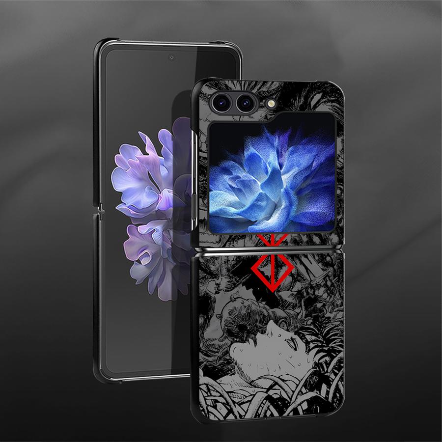 Berserk Comics Anime Cool Back Phone Cover Funda Case for Samsung Galaxy Flip3 Z Flip 7 6 5 4 3 Flip5 Flip7 FE Flip6 Flip4