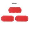 3pcs PU Leather Bags Bottom Oval Round Long Knitting Make Crochet For Homemade DIY Weaving Supplies Home Making Decor