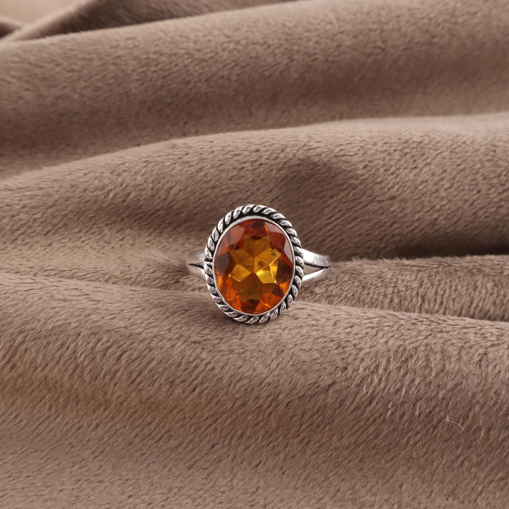 Citrine Gemstone 925 Sterling Silver Jewelry Designer Women Ring For Women RR-84-8