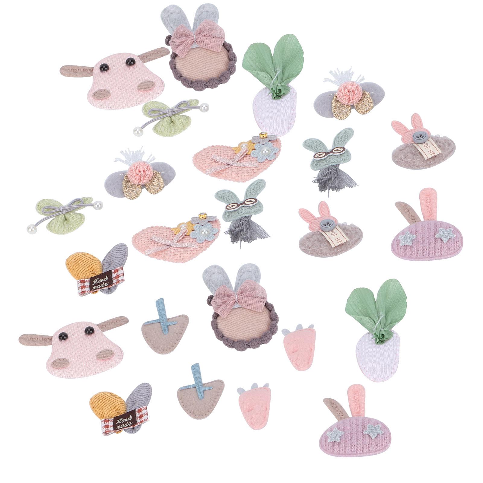 24 шт. Детские заколки для волос, мультяшные животные, заколки-автоматы, материалы для головных уборов, аксессуары для украшения