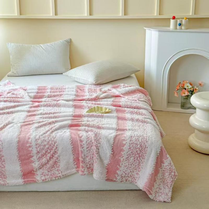 Snowflake Striped Wool Throw Blanket Soft and Warm for All Season Use Sofa Cover Plush Office Nap Blanket Skin Friendly Home Decoration
