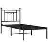 Vidaxl Metal Bed Frame with Headboard, Black, 75X190 Cm