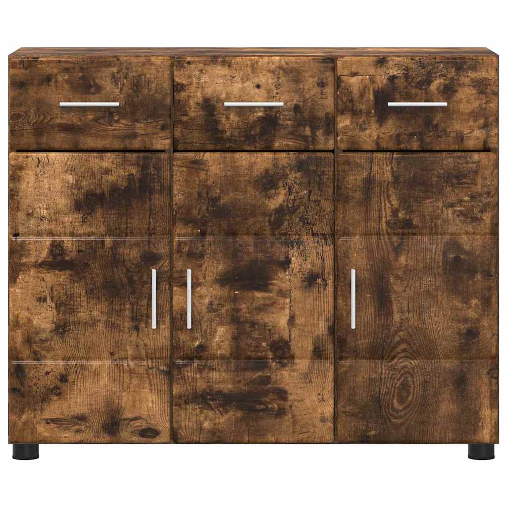 FLORIN Sideboard with Door Smoked Oak Finish 88.5 X 30.5 X 73 Cm
