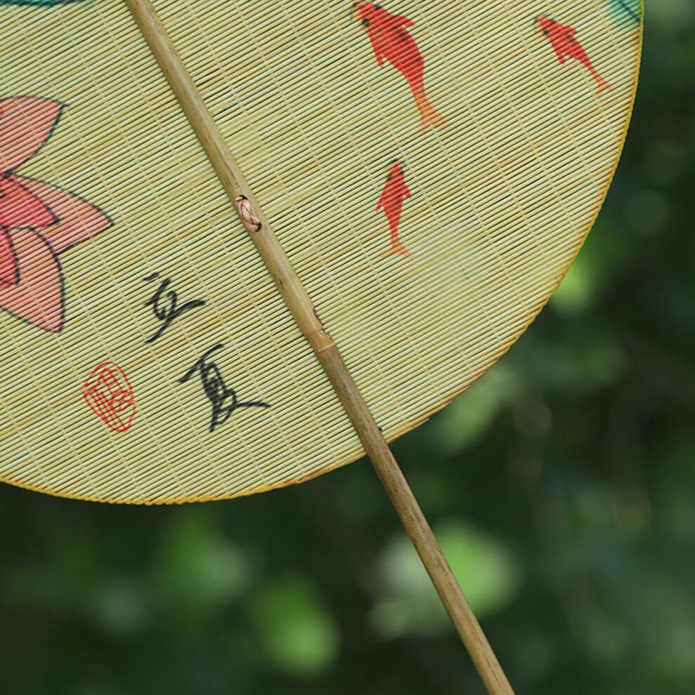 Woven Bamboos Decorative Fan Traditional Chinese Craft-Xiaoman