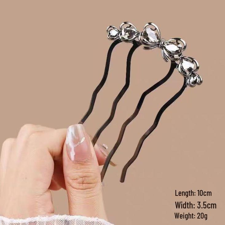 Épingle à cheveux vintage en forme de U avec pompon paon pour femmes - Épingle à chignon nacrée pour Cheongsam et Hanfu