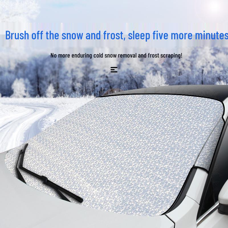 145x90cm Car Sunshade & Frost Guard: Single-Layer Aluminum Film for Front Windshield Protection