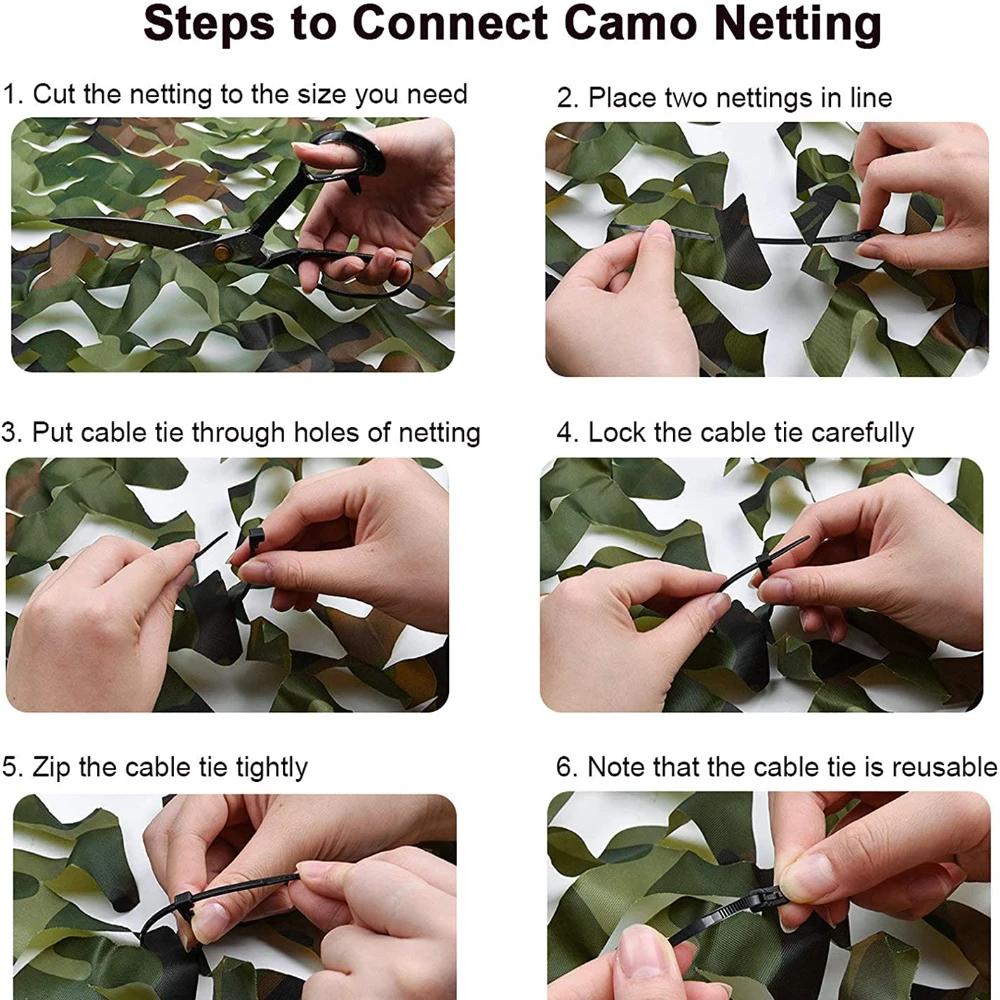 4Mx5M/4Mx6M Hunting Camouflage Nets Woodland Training Camo Netting Car Covers Shade Sunscreen Camping Sun Shelter Privacy Cloth