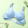 Silk Bra Double-sided Mulberry Silk Bra Thin No Steel Ring Seamless Underwear Women's AB Cup Solid Color Silk Bra