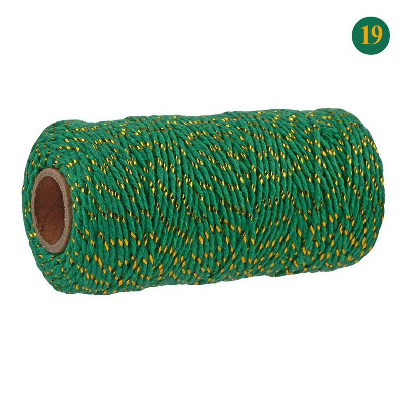 100Meter/Roll Two Colors Cotton Cord Baker Twine Colorful Cotton Crafts Twine Macrame Cord String Bandage Label Rope