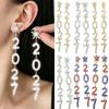 1 Pair/Set Fashion 2027 Digital Earrings 2027 Number Pendant Earrings  Celebration Holiday