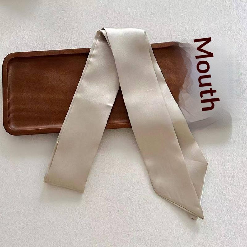 Women Long Narrow Scarf 190x4.5cm Polka Dot Satin Ribbon Headband Choker Multi Functional Accessory for Bags