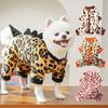Fleece Leopard Dog Dinosaur Pullover Four-Legged Jumpsuit Coat Winter Warm Sweatshirt Cat Small Medium Dogs Pet Clothes W/D-ring