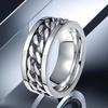 Men's Non-Fading Rotating Titanium Steel Ring - Stainless Steel Hand Jewelry
