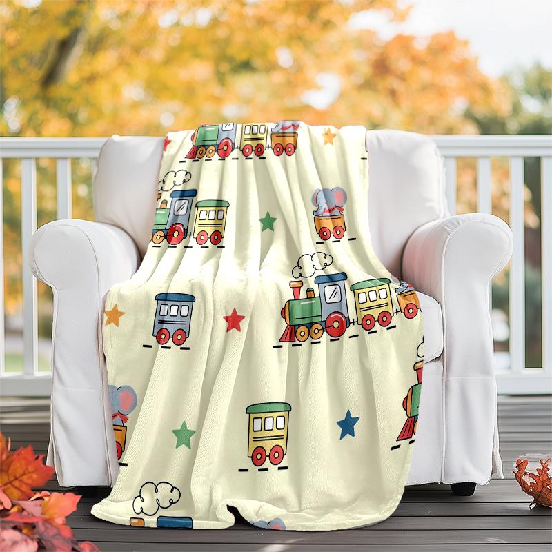 Cute Cars Theme Printed Blanket - Perfect for Couch, Bed, Travel & Outdoor Use | Machine Washable, Cozy & Durable.