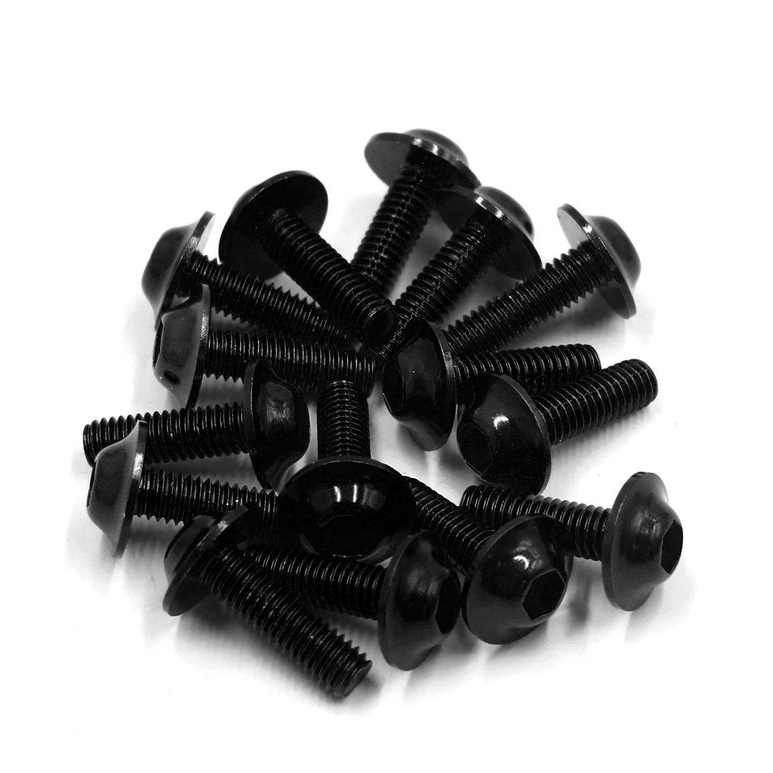 uxcell Motorcycle Bolts Screws M6 x 20mm Hexagonal License Plate чёрный