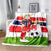 1 Stück Fußballspieler Flanelldecke Weiche Warme Überwurfdecke für Schlafzimmer Wohnzimmer Bett Reise Camping Picknick Geschenk. MT7150138
