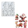 1pc Reindeer Santa Claus Sleigh Elf Christmas Silicone Sugarcraft Mold Cupcake Baking Mould Fondant Cake Decorating Tools