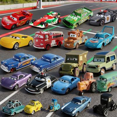 Cars Pixar Cars Lightning McQueen Mater Jackson Storm The King Mater 1:55 Metal Alloy Car Toy Model Toys Children Gifts