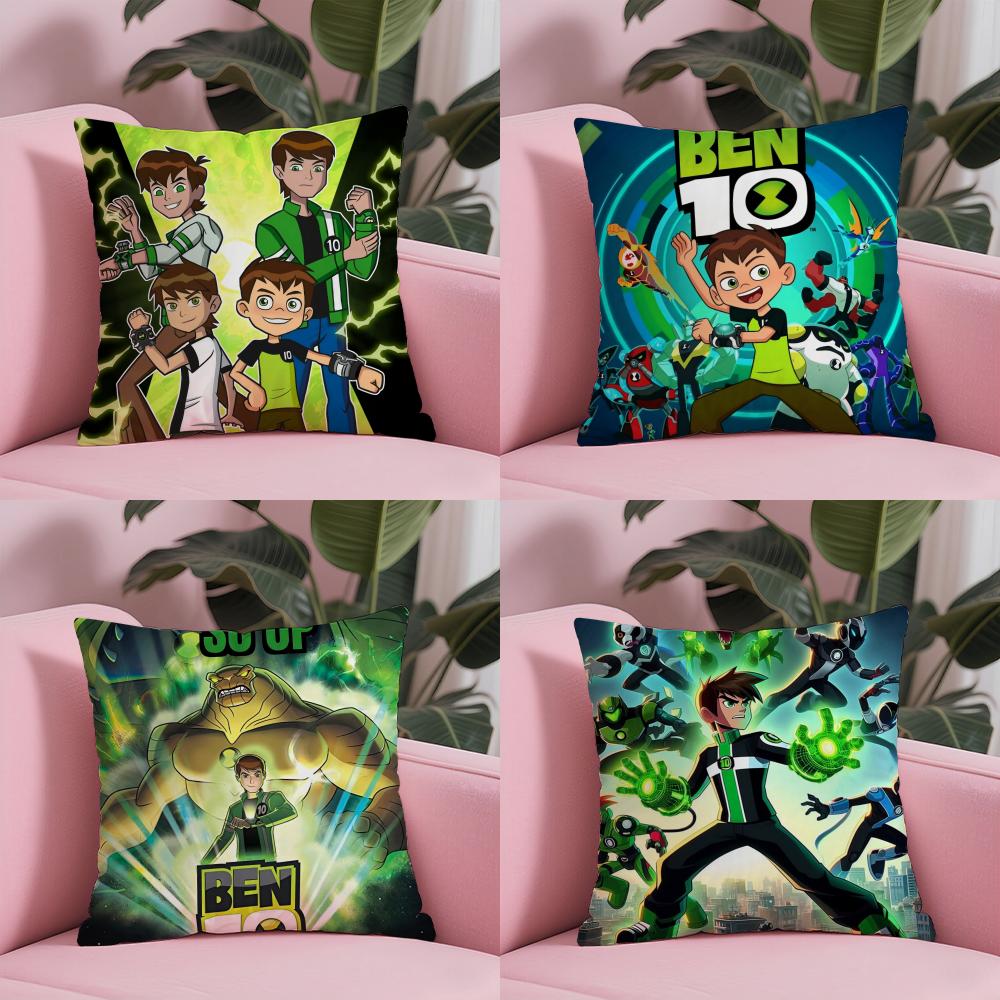 Cartoon BBen 10 Cool Pillow Case Soft Plush Fabric DoubleSided Printed Cushion Cover Warm Winter Sofa Pillow Case