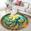 Octopus and Starfish Round Area Rug,Carpet Rug for Living Room Bedroom Sofa Playroom Decor,Non-slip Floor Mat