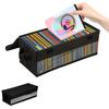 Premium-Large Capacity CD Storage Bag 2 Pcs Nonwoven Disc Organizer With Lid And Handle Portable Transparent Case Holder