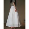 Lightweight Retro Linen Flowy Long Skirt with Elastic Waist