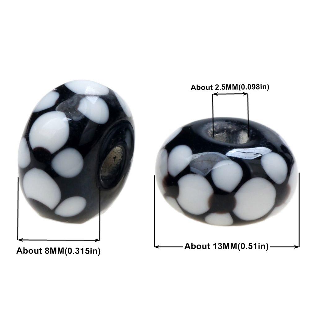 Black Color Series 2/4/6PCS/LOT Mixed Style Handmade Lampwork Glass Beads For Crafts Charm Bracelets/Earring DIY Jewelry Making