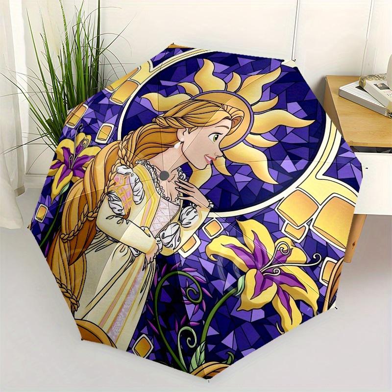 1pc Stained Glass Princess Themed High-quality Umbrella,Automatic Opening and Closing Umbrella,Multi-functional Umbrella G0811349
