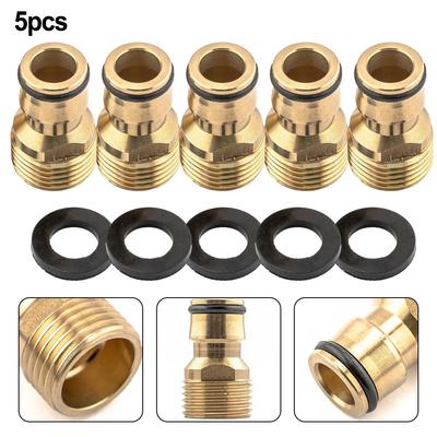 5 adattatori per rubinetti in ottone con filettatura esterna per tubo flessibile