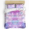 Mermaid Scales Ocean Rainbow Duvet Cover With Pillow Case Custom 3Pcs Bedding Set Quilt Cover Double Bed Home Textile