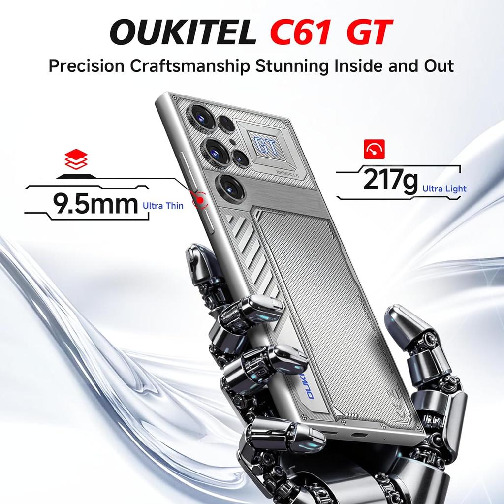 OUKITEL C61 GT Cell Phone Unlocked 2026-6.88" Display Smartphone, 16GB+128GB/TF 1TB, 5150mAh Battery Phone, 13MP Camera