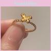 Adjustable Copper Unique And Gold Bowknot Rabbit Ear Ring For Women Stylish