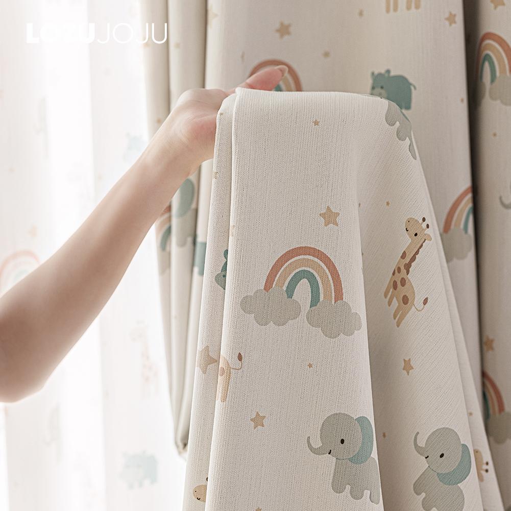 1PC LOZUJOJU 90% Blackout Curtain Rainbow Pattern Children's Cartoon Printed Curtain for Bedroom Living Room Window for Home Decor
