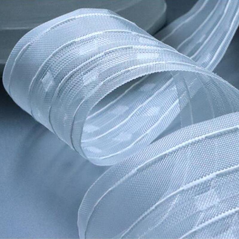 10/20M Curtain Heading Tape Rod Pocket Transparent Curtain Accessories Diy Pleated Folds Pull Ribbon Nylon Curtain Install Tape